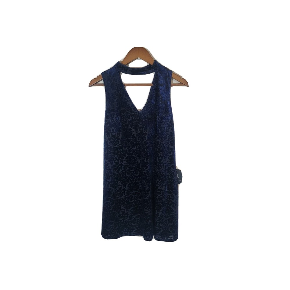 I.N. san francisco blue short velvet dress  sleeveless large              Bin 35